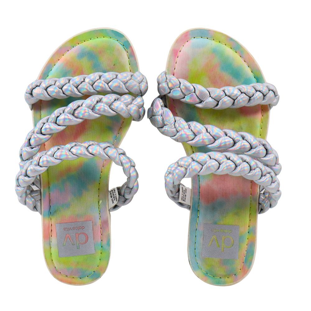 🔥DOLCE VITA Kids' Casper Braided Slide Sandals, Rainbow, Girls 12 MSRP$45🔥
